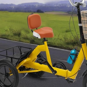 Extra Wide Bicycle Tricycle Saddle Seat with BackSupport Bike Seat with Backrest - Foto 1 di 14
