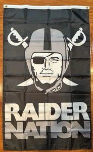 Las Vegas Raiders 3 X 5 Ft The Black Hole Flag Banner Fan Oakland Raider Nation - Picture 1 of 2