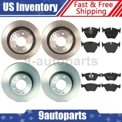 Brembo OE Front Rear Brake Kit Disc Rotors Pads for 2001 2002 2003 525i BMW - Image 1 of 4