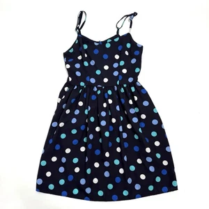 Marineblau gepunktetes ärmelloses Kleid der Marke Aqua Größe Small Fit N Flare Mini Damen - Bild 1 von 12