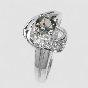 Elegant Green Sapphire 0.43Ct 925 Sterling Silver Handmade Jewelry Rings Size 5 - Picture 1 of 10