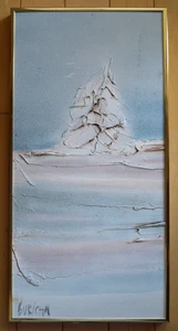 JEANETTE BURICAN MID CENTURY MODERN ABSTRACT IMPASTO SIGNED VINTAGE OIL PAINTING - Picture 1 of 15