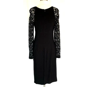 Besty & Adam Womens Formal Dress Black Sequined Lace Chiffon Gown Cocktail Sz 12 - Picture 1 of 9