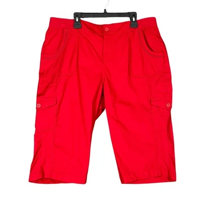 St Johns Bay Shorts Womens 20W Mid Rise Cargo Skimmer Everyday Essential Classic - Image 1 of 4