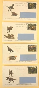 Tyrannosaurus Rex (T-Rex) 2019, postalisch gebrauchte Hüllen (4 Hüllen - Full Set). - Bild 1 von 3