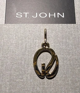 St John Knits 0.8 x 1.0 Inch Gold Tone Logo Zipper/Slider Pull - Picture 1 of 1