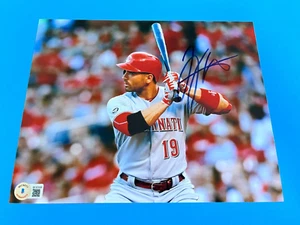 FOTO 8x10 firmada por Joey Votto Cincinnati Reds MLB Beckett BAS autenticada - Imagen 1 de 3