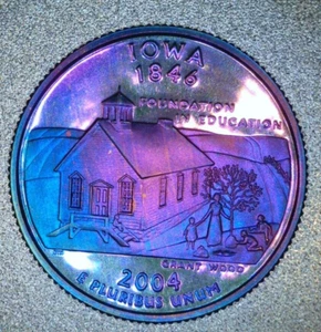 2004 S RAINBOW TONED Proof Quarter (IOWA) WOW! - Picture 1 of 4