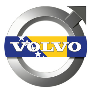 VOLVO Bosnian flag - 2 PACK Bumper Sticker Decals Truck Window Car