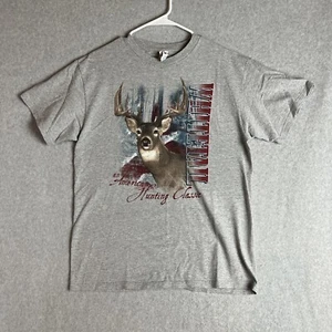 Whitetail Deer Nature Shirt Men Large Gray Vintage T-Shirt Short Sleeve Hunter - Picture 1 of 8
