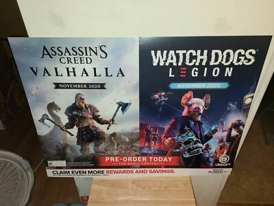 Assassin's Creed Valhalla/Watch Dogs Legion Large Display Promo Poster 36"×26"  - Photo 1/4