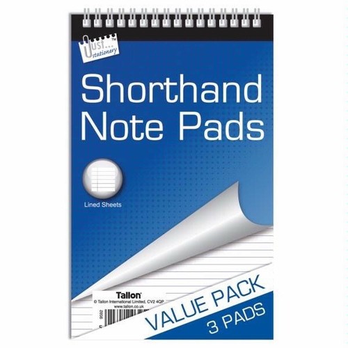 3 x Shorthand Note Pad Notebook Spiral Bound Pads 8