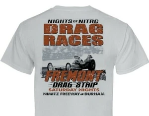 Camiseta Fremont Drag Strip Nights of Nitro (084) Plateada 100% Algodón Drag NHRA - Imagen 1 de 2