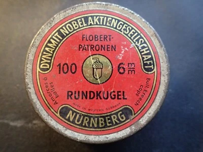 SMALL VINTAGE EMPTY TIN AMMO BOX  NÜRNBERG GERMANY GERMAN - Image 1 of 4