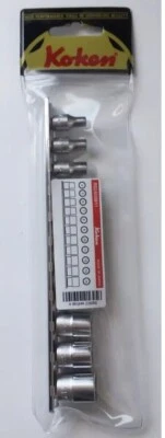 KOKEN 1/4" STANDARD SOCKET 11 SIZE SET 12 POINT(4～14mm) RS2405M/11 - Image 1 of 4