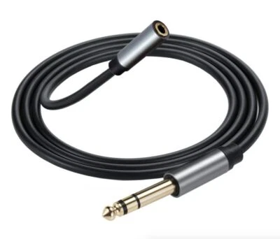 6.35mm 1/4" to 3.5mm 1/8" Stereo Audio Extension Cable | Male to Female | 1.8m - Image 1 of 4