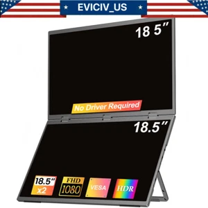 EVICIV Delta 18.5" Extender Portable Monitor Extender Dual Screen 1080P For PC - Picture 1 of 7
