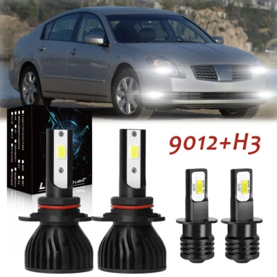Para Nissan Máxima 2004-2006 4X Bombillas LED Faro Alto Bajo + Luz Antiniebla Foto 1 de 4