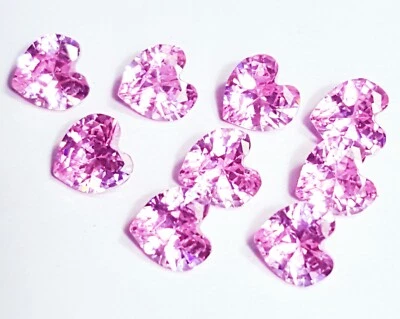 Piedra preciosa suelta en forma de corazón de zafiro rosa tamaño 6x6 mm con regalo gratis Foto 1 de 4
