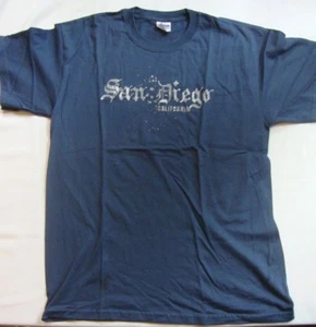 NEW Glidan Ultra Cotton Men's San Diego T-Shirt Size M Medium Blue Short Sleeved - Picture 1 of 3