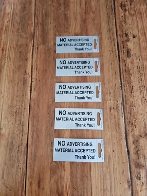 5 x Sandleford No Advertising Material Accepted Thank You Junk Mail | 5 Signs - Image 1 of 4