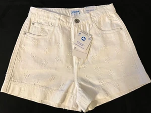 MAYORAL Embroidered Denim Shorts - White - NWT Girls 14 - Picture 1 of 2