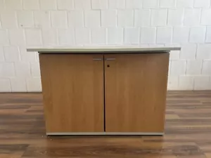 Werndl (Steelcase) Druckerschrank 2 Ordnerhöhen 100cm Buche grau - Bild 1 von 7