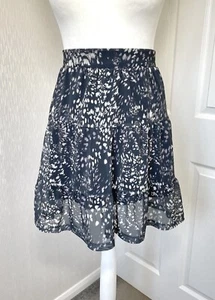 Next Black Mix Tiered Flared Skirt With Stretch Size 10 - A2304 - Picture 1 of 3