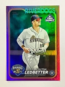 2024 Topps Pro Debut Fuchsia Foil Colton Ledbetter 27/199 Charleston Riverdogs - Picture 1 of 2