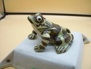 Vintage Brush McCoy Art Pottery Hand Painted Garden Frog Approx. 5" - Picture 1 of 8