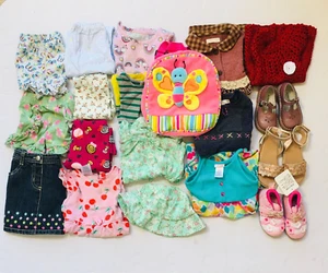 Lot Of 20 Toddler Clothing 2T TAHARI, GAP, WONDERKIDS, 3 Pair New Shoes E1-463 - Picture 1 of 24