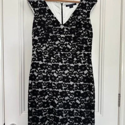 Women's FRENCH CONNECTION Black Lace Sheath Dress - Size 16 AUS / 12 USA (NWOT) - image 1 of 4