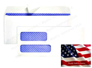 SIE WÄHLEN #8 QuickBooks Umschläge SELBSTDICHTEND 2 Fenster 8-5/8" x 3-5/8" Privatsphäre USA! - Bild 1 von 3