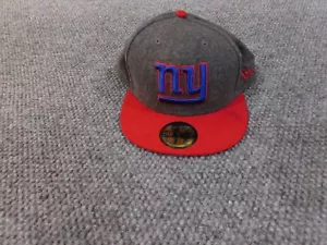 New York Giants Hat Cap new era gray fitted 7 7/8 nfl red - Picture 1 of 9