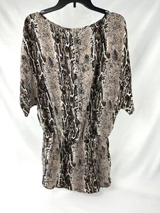 Tolani Tunic Mini Dress - Animal Print 100% Silk open Back Detailing - Size S - Picture 1 of 9