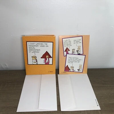 Lote de tarjetas de felicitación vintage Dilbert feliz cumpleaños 1990 sin usar con juego de sobres 2 Foto 1 de 4