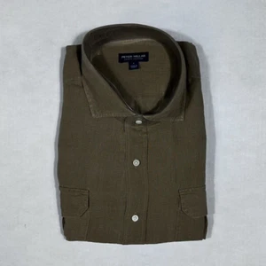 $275 New PETER MILLAR Crown Crafted Men's Large L Casual Brown Button Up Shirt - Picture 1 of 4