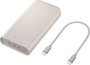 Samsung Power Bank 20000mAh Battery 45W Charging with 3 USB-C Ports, Beige New - Zdjęcie 1 z 5