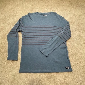 Vintage Rip Curl Sweater Mens Large Blue with Black Stripe Long Sleeve Cotton - Picture 1 of 13
