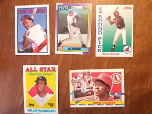 Lot of 5 Baseball Cards Manny Ramirez Rookie Bo Jackson, Randolph Coleman Carter - Picture 1 of 13