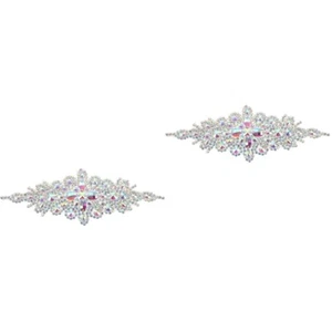 2 Pieces Strasssteine Brautschleier Strass-Hochzeitsgürtel Brautaccessoire - Bild 1 von 12