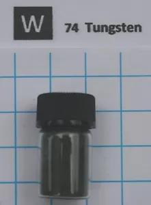 5 gram 99.95% Tungsten metal powder in glass vial element 74 sample - Picture 1 of 3