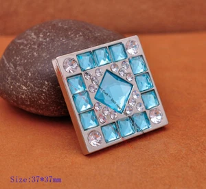 5X Rhinestone Sky Blue Glass DIY Leathercraft Western Bridle Belt Square Concho - Picture 1 of 9