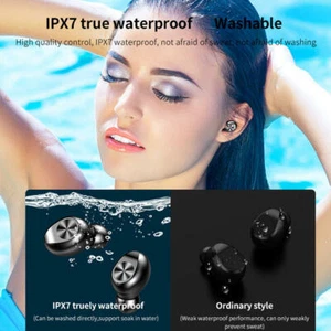 Bluetooth Earbuds for Apple iphone Samsung Android Wireless Earphone Waterproof - Picture 1 of 34