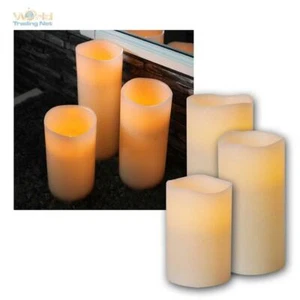 LED Echtwachs Kerze "BIG" mit Timer, XXL-Kerzen flackernd, Wax Candle XL Wachs - Bild 1 von 10