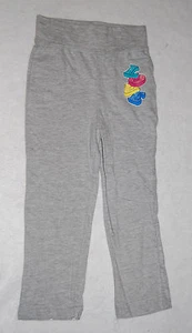 Girls HEATHER GRAY KNIT PANTS Lt Weight Casual LOVE Glitter XS 4-5 S 6-6X M 7-8 - Picture 1 of 2
