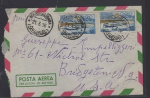 STORIA POSTALE 1956 posta aerea Usa 2 esemplari 60 lire Olimpiadi Cortina - Foto 1 di 1