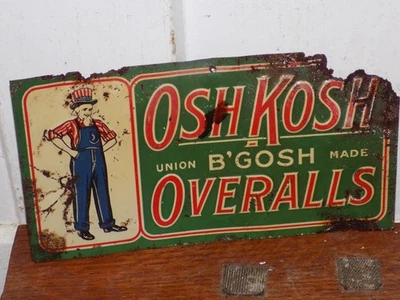 Vintage Osh Kosh B’Gosh Overalls Embossed Tin Sign - Image 1 of 4