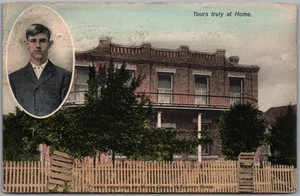 Postcard McKinney Texas c1908 for Moxie Graus Dual View "Yours truly at Home" - Bild 1 von 2