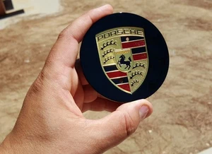 Set Of 4 Porsche Classic Hub Caps 76mm ( 2.99 ") Fits Most OEM Porsche Wheels - Picture 1 of 3